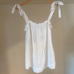 H&M White bow tie strap slowly top